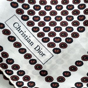 Christian Dior Ivory Paisley Print Square Silk Scarf - Christine Quinn